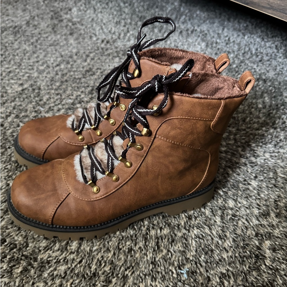 Style & Co. Womens Morggan Combat Lace-up Boots size 8.5